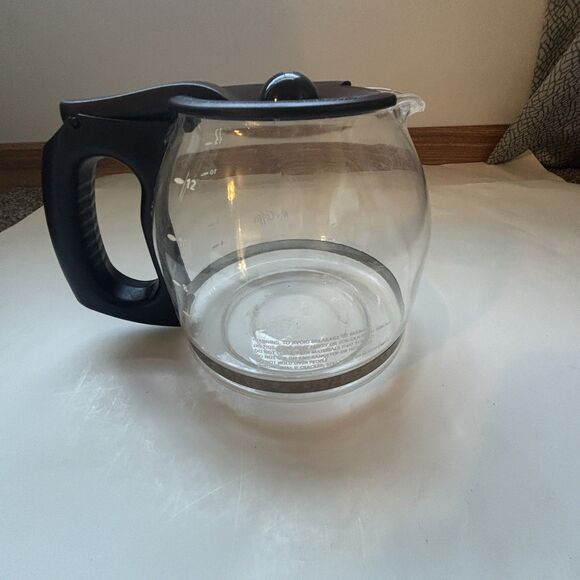 Mr. Coffee 12 Cup Carafe Glass Replacement Decanter Pot Black Handle & Lid! - Picture 7 of 9